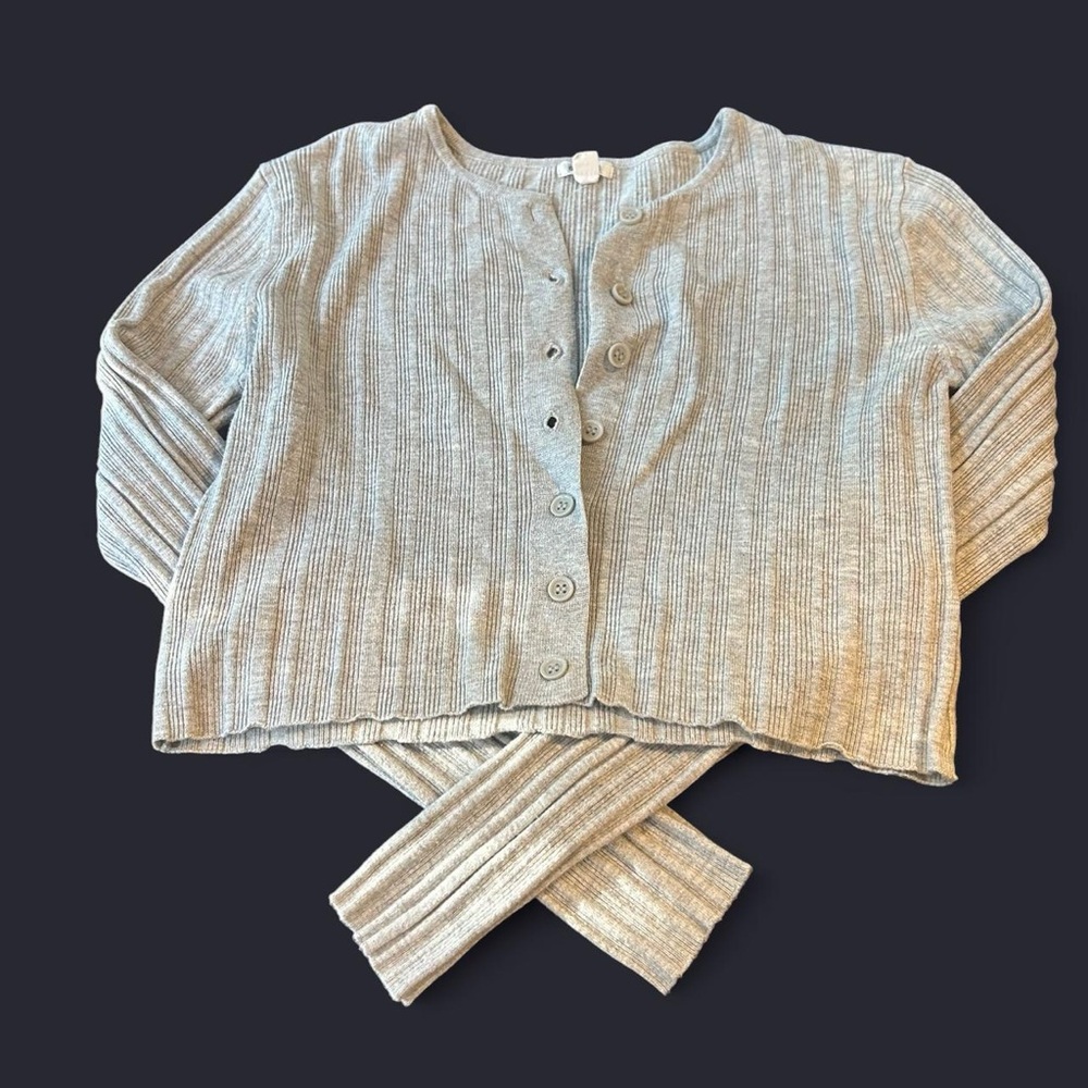 Garage Gray Ribbed Cardigan - Picture 2 of 3